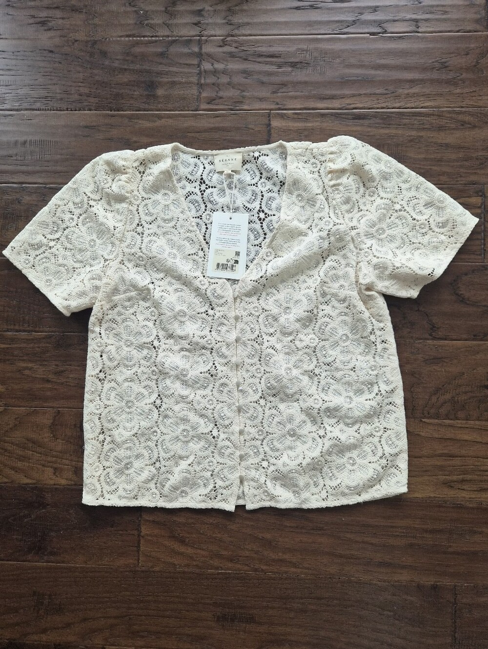*NWT* [Sezane] Emma Blouse In Ecru, Size 38/6 - Picture 2 of 10